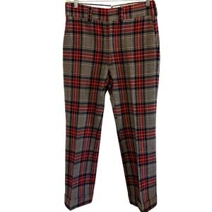 Vintage Hathaway Red and Gray Plaid wool pants.